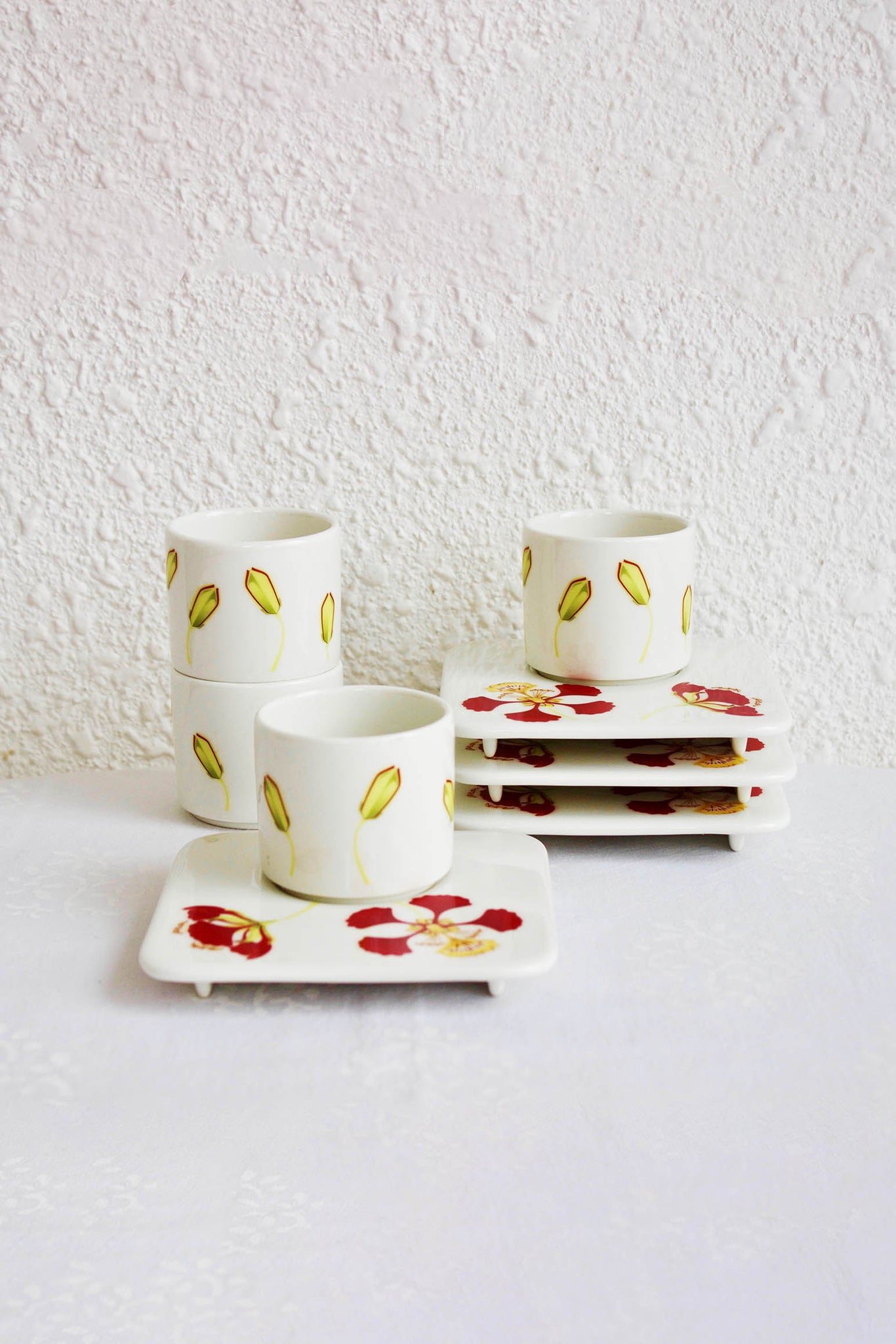Gulmohar Cup & Saucer - Set of 4