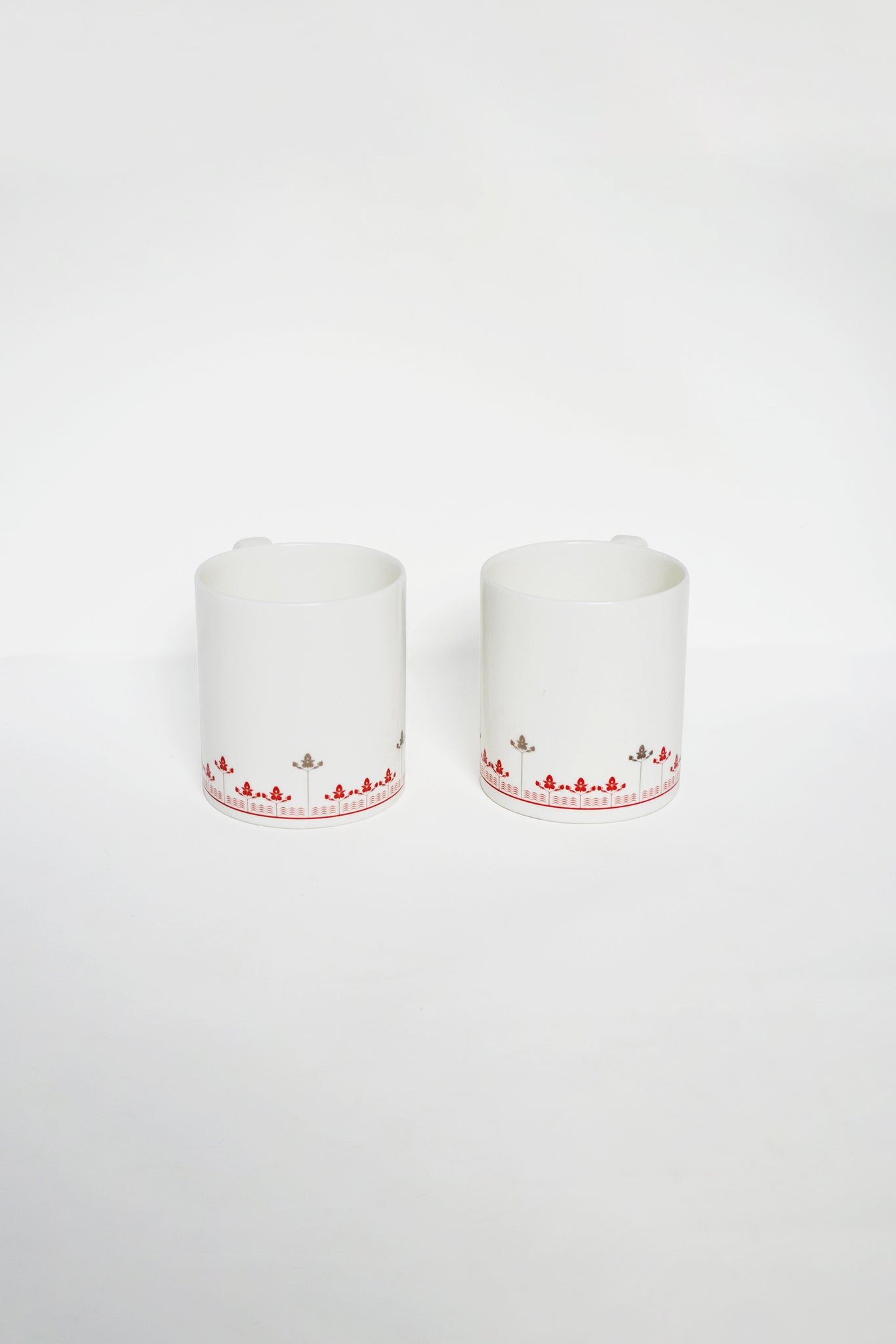 Silver Hyacinth Coffee Mugs - Set of 2