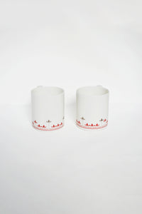 Silver Hyacinth Coffee Mugs - Set of 2