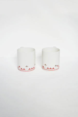 Silver Hyacinth Coffee Mugs - Set of 2