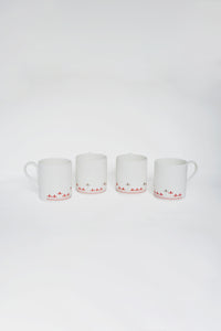 Silver Hyacinth Coffee Mugs - Set of 4