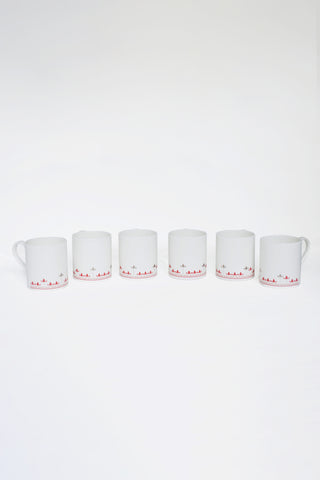 Silver Hyacinth Coffee Mugs - Set of 6